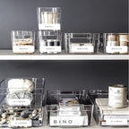 BINO | Stackable Storage Bins, Small - 2 Pack | THE STACKER COLLECTION | Clear Plastic | Built-In Handles | BPA-Free | Containers for Organizing Kitchen Pantry | Multi-Use Organizer