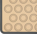 Amazon Basics Silicone Baking Mat for Macarons, Non-Stick, Food Safe, 16.5" x 11.6", Beige/Gray, Pack of 2