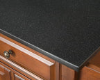 Crosley Furniture Alexandria Granite Top Rolling Kitchen Island Storage Cart, Microwave Stand, Spice Rack, Black