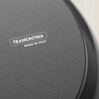 Tramontina Gourmet Ceramica Deluxe Sauce Pan with Lid, Non Stick Ceramic Interior, 3-Quart, Metallic Black, Made in Italy