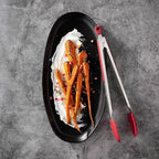 New DI ORO 2-Piece Kitchen Tongs Set (9-Inch and 12-Inch) – Stainless Steel with Non-Stick 480F Heat-Resistant Silicone Tips – Great Tool for Cooking, Serving, and Barbecuing - Dishwasher Safe (Red)